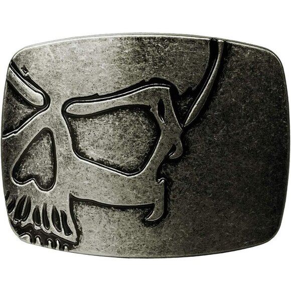 Other - 🆕Men's Silver Belt Buckles Of Ghost Skeleton Pirate Skull Design Cowboy Style
